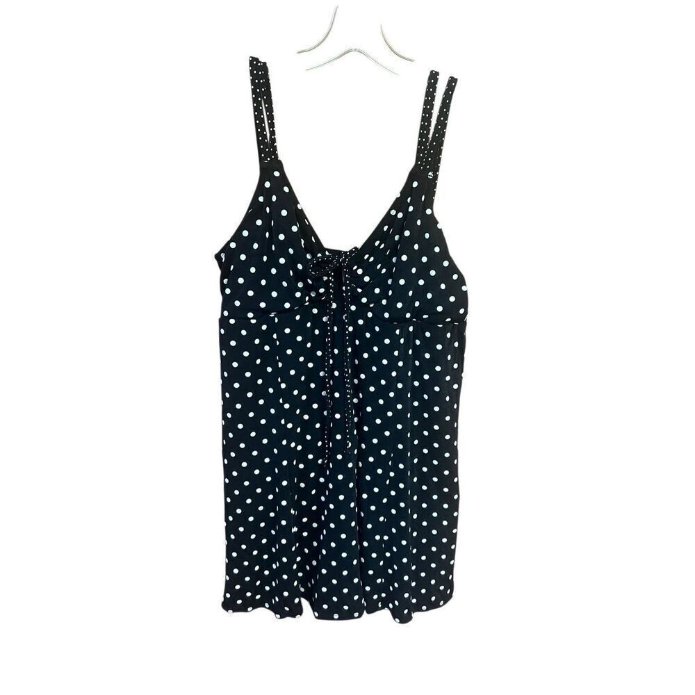 Kathy Ireland One Piece Swimsuit Sz 16 Black/White NWT